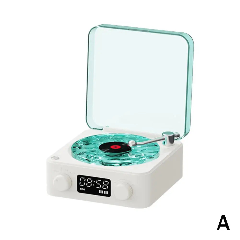 Bluetooth Vinyl Player Speaker with White Noise Functionality and RGB Lighting - Retro Turntable Design for Sleep Aid
